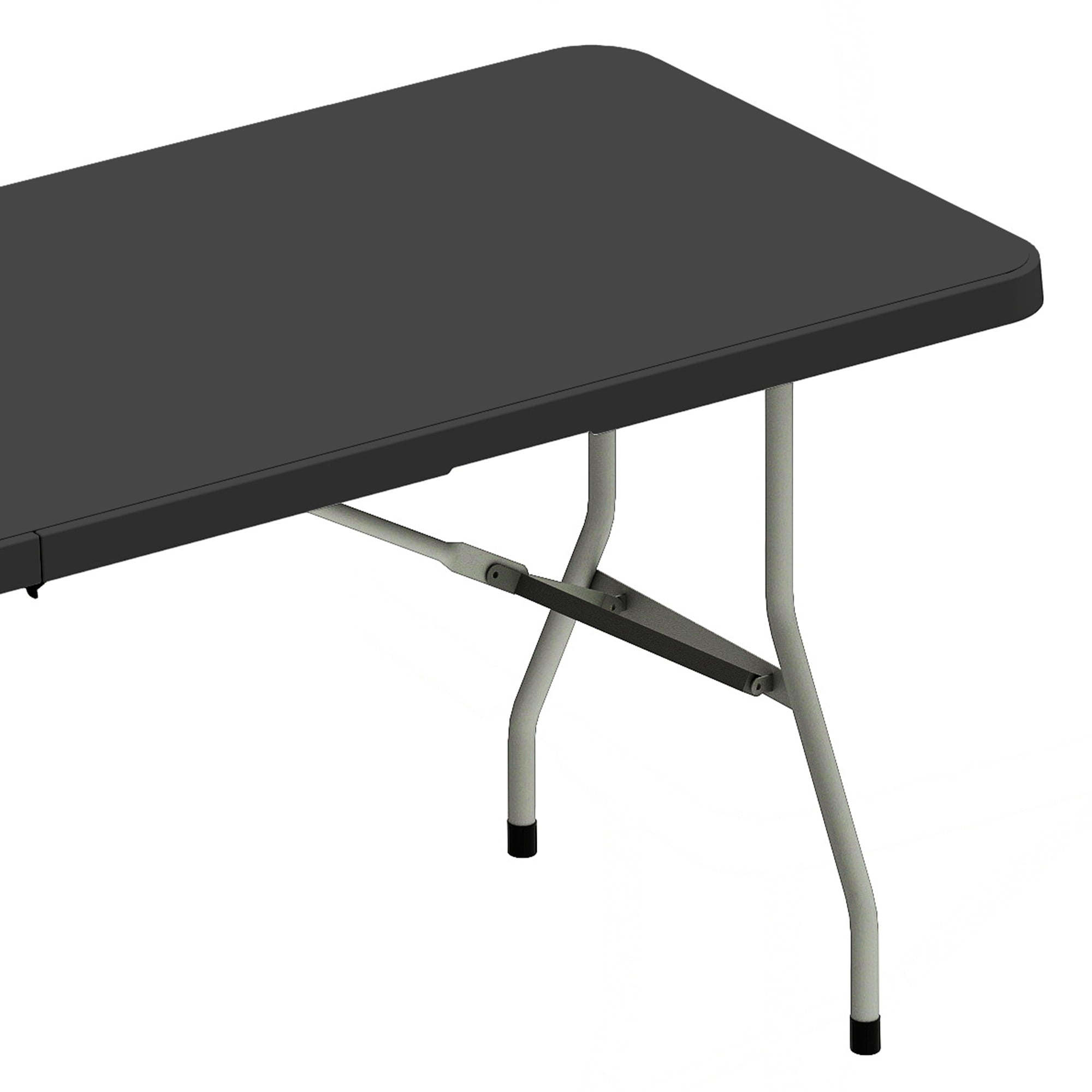 Uforic 8ft Outdoor Folding Picnic Table, HDPP Resin Top with Gray Powder-Coated Steel Legs, Black