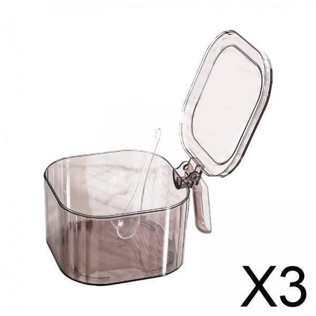 Tarro de condimentos,Caja de condimentos con cuchara Tapa Tarro de especias Azucarero,Caja de condimentos con solapa Organizador de especias Mango de cuchara,Caja de almacenamiento de