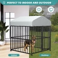 thumbnail image 3 of MEETWARM Heavy Duty 4' x 4' Metal Outdoor Pet Kennel for Dogs, 3 of 7