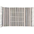 thumbnail image 1 of Benzara BM229765 2 x 3 ft. Cotton Rug with Broken Stripe, Gray & White, 1 of 1