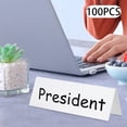 thumbnail image 6 of 100Pcs White Reable Name Tent Cards Dry Erase Wipe Clean Desk Name Tags, 6 of 15