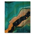 thumbnail image 3 of Designart 'Abstract Marble Composition In Orange and Blue II' Modern Print on Natural Pine Wood, 3 of 5