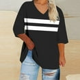 thumbnail image 5 of Womens Oversized T Shirts, Short Sleeve Shirts for Women Summer Plus Size Casual Vintage Striped Printed Crewneck Tees S-5XL, 5 of 5