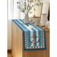 thumbnail image 5 of Table Runner 120 Inches Long for Kitchen Dining, Blue Anchor Dresser Scarf Farmhouse, Dining Table Decorations for Wedding/Parties, Nautical Summer Beach Coastal Ocean Art 13 x 120 In, 5 of 8
