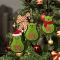 thumbnail image 1 of 3 piezas de muñeco de aguacate verde navideño colgante para árbol de Navidad decoración colgante para puerta de casa ventana adornos de fieltro, 1 of 7