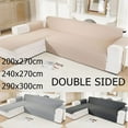 thumbnail image 2 of CHOK Housse Imperméable pour Canapé, Housses pour Sofa en L, Housse de Chaise Longue, Protège-Meubles Réversible, Housse pour Chien, Chat, Animaux de Compagnie, Enfants, Moyen, Gris Foncé, 2 of 9