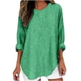 thumbnail image 2 of Free Shipping Womens Long Sleeve Tops Striped Color Block Casual Round Neck Shirts Loose Tees Fall Beach Vacation Tunics, 2 of 6