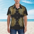 thumbnail image 2 of Fotbe Gold Mandala Hawaiian Shirt for Men Unisex Summer Beach Casual Short Sleeve Cotton Linen Button Down Shirts-Medium, 2 of 5