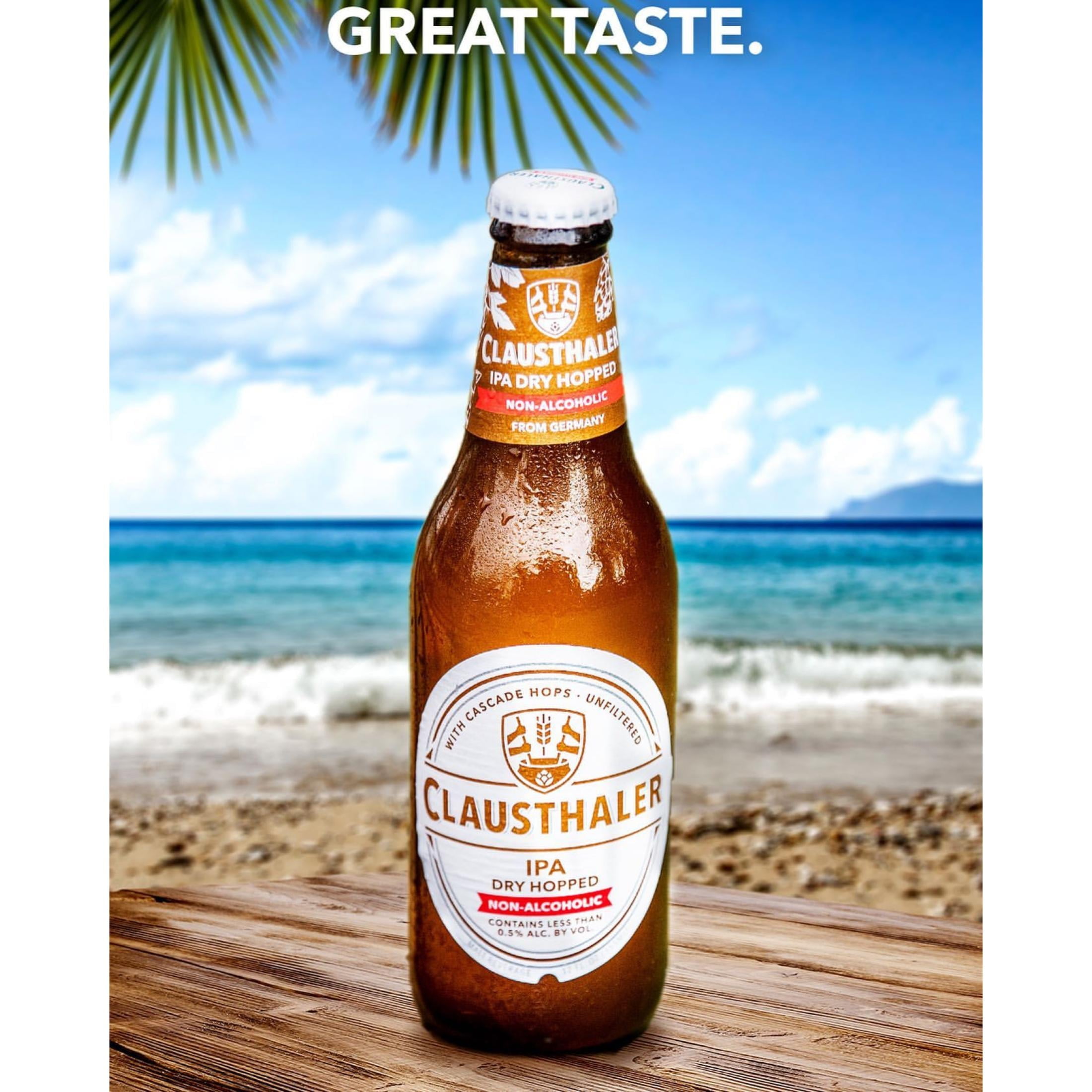 Clausthaler IPA Non-Alcoholic Imported Beer, 12 Fluid Ounces, Glass Bottles, 6 Pack, 0.5% ABV