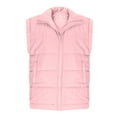 thumbnail image 5 of Womens Loose Puffer Vest Cotton Warm Coat Full Zip Jackets Sleeveless Fall Winter Hoodless Casual Outerwear (XL, Pink), 5 of 7