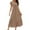 Khaki, variant on TJAZFJPA Jean Dress for Women Women's Solid Color Round Neck Pleated Dress with Pockets Boho Maxi Dress Mexican Dresses for Women