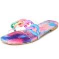 thumbnail image 1 of Sandalias con diapositivas transparentes Allegra K con cadena Tie Dye para mujer Rosado azul 39, 1 of 5