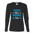 thumbnail image 2 of Wild Bobby, Fish More Work Less Pro Fishermen, Fishing, Women Graphic Long Sleeve Tee, Black, Small, 2 of 4