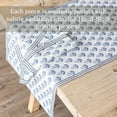thumbnail image 3 of over&back 18x90 Hand-Blocked Printed Cotton Table Runner - Washable Table Runners for a Custom Home Decor Tablescape - Perfect for Coffee Table, Dinner Table, Living Room, and More - Blue Flower, 3 of 9