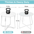 thumbnail image 3 of AMAGABELI White Outdoor Side Table Round Patio Side Table Heavy Duty Small Outdoor End Table Weather Resistant Metal Coffee Table Porch Snack Table for Balcony Garden Yard Lawn,18 x 18 Inch, 3 of 9
