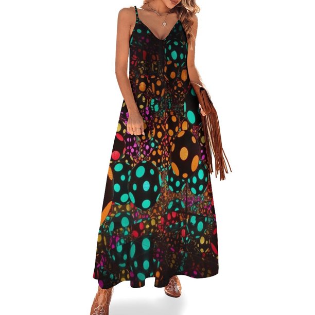 Vestido sin mangas colorido con bola de luz vestido de verano para mujer 2024 Vestido largo para mujer
