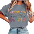 thumbnail image 1 of Tops de Manga Corta de Verano para las Mujeres Imprimir Blusa de Cuello Redondo, Moda Ligera de Poliéster Spandex, 1 of 4