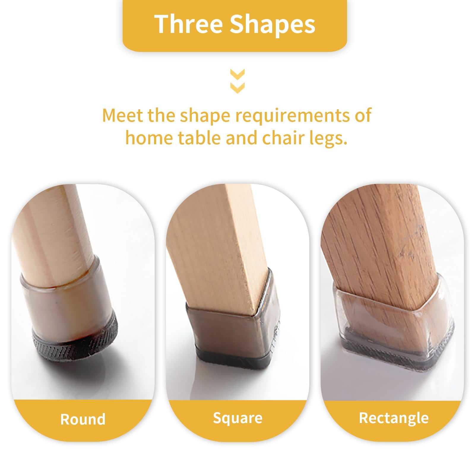 Flyshop 8PCS Durable Square Chair Leg Caps with Felt Pads Prevent Scratches Reduce Noise Protective Caps Felt Furniture Pads Floor Protectors, Light Grey, Large: 35 to 40mm