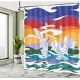 thumbnail image 5 of Ambesonne Animal Shower Curtain, Happy Swan Couple Love, 69"Wx75"L, Multicolor, 5 of 5