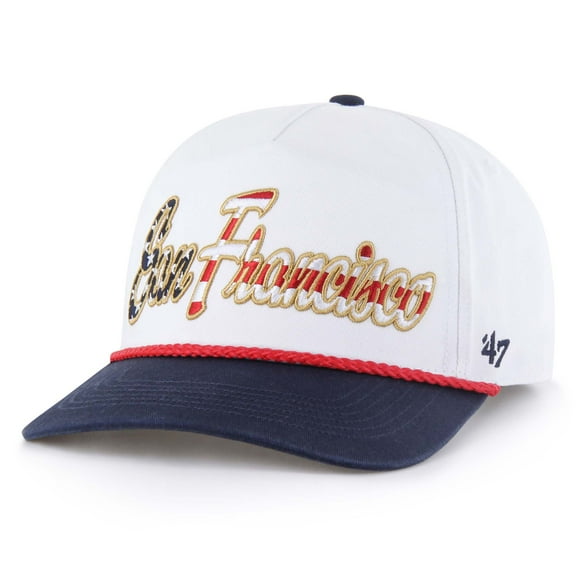 Men's '47 White San Francisco Giants Patriotic Overhand Hitch Adjustable Hat