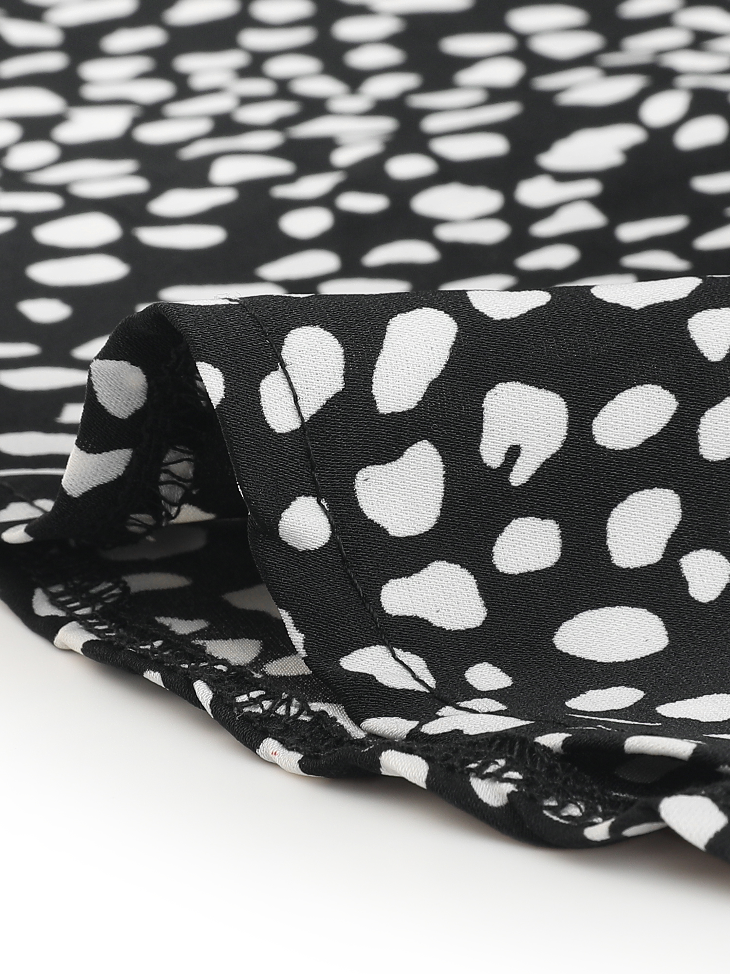 DARING DIVA Women's Crewneck Tie Waist Casual Polka Dots Dress S Black