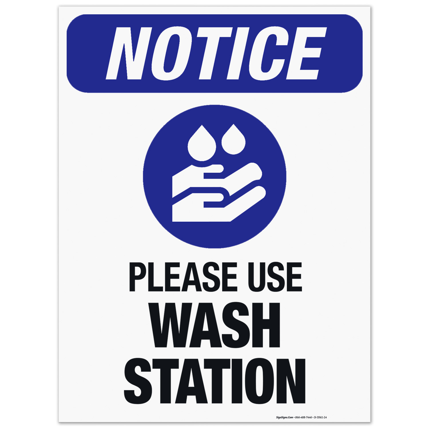 Washing Point Signage Please Use Wash Station Sign, OSHA Notice Sign, 18x24 Corrugated ...