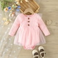 thumbnail image 3 of MEZZALL Baby Girls Solid Color Long Sleeve Tulle Dress Romper Bodysuit Onesie Clothes Stylish Sundress, RD2, 18-24 Months, 3 of 8