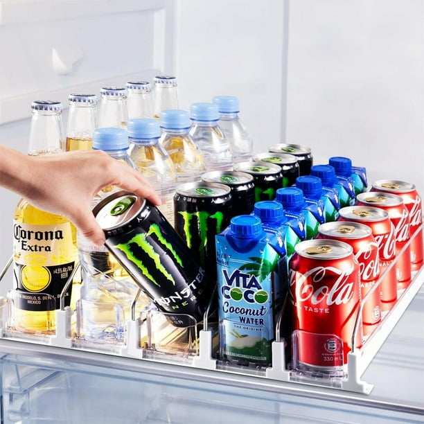 Organizador de bebidas para refrigerador, dispensador de latas de refresco para refrigerador, dispensador automático de bebidas para refrigerador, dispensador de refrescos de 12 oz, 16 oz y 20 oz