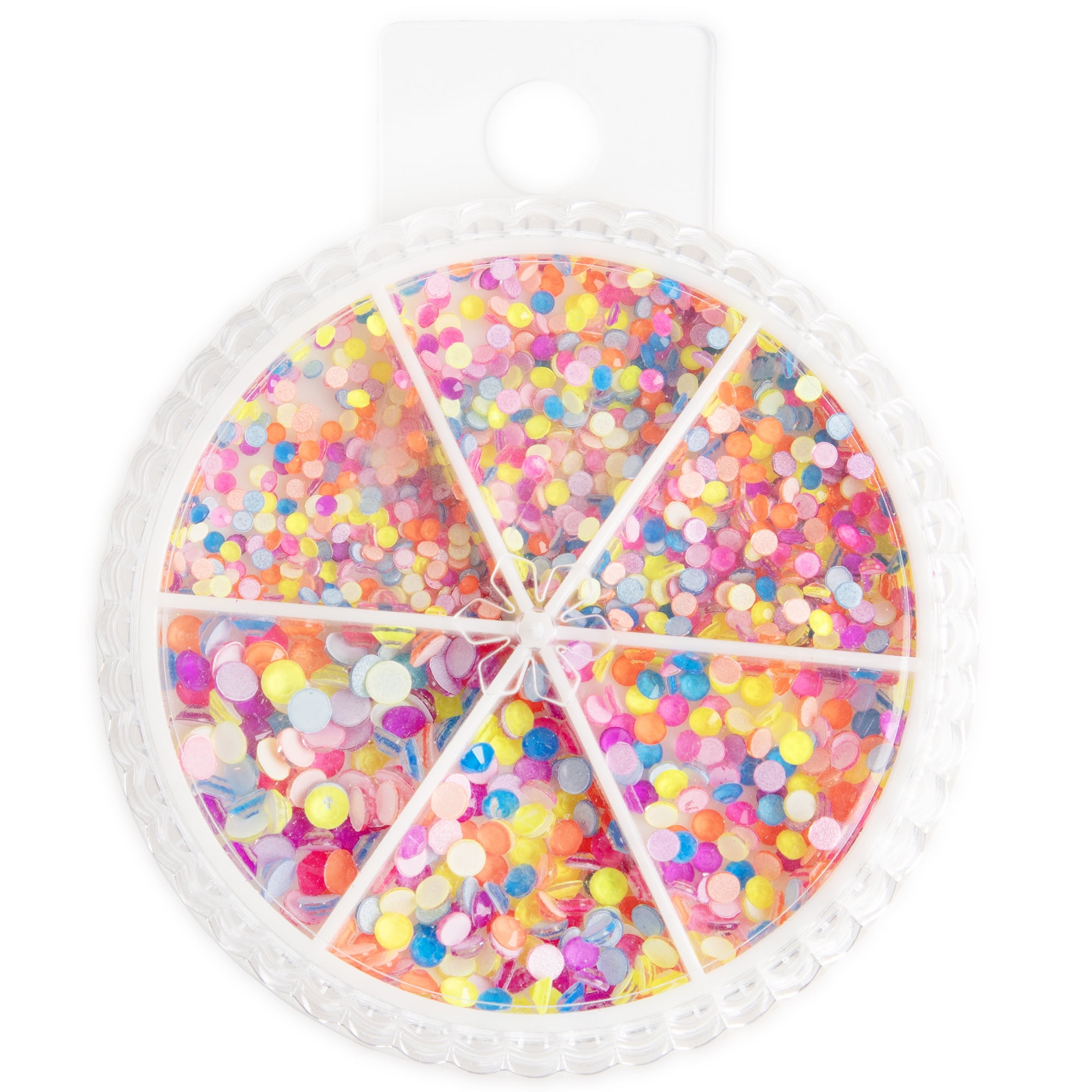 (4 pack) Cousin DIY Neon Multi-Color Flatback Crystal Wheel, 1046 Pieces, Assorted Sizes 1.6-3.2 mm, Adult