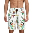 thumbnail image 3 of Lsque Pretty Floral With Leaves Mens Sleep Pajama Shorts,Short Pajama Pants, Cotton Ultra-Soft Knit-Medium, 3 of 9