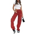 thumbnail image 2 of Coduop High Waist Cargo Pants for Women Straight Leg Cargo Trousers with Pockets, 2 of 9