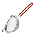 thumbnail image 2 of Stainless Steel Flour Sieve with Long Fine Mesh Handle 2 Layer 31 Fine Mesh Strainer Sifter Coffee Fruit Egg Filter, 10cm, 2 of 9