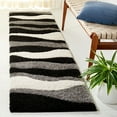 thumbnail image 2 of SAFAVIEH Florida Tyler Geometric Shag Runner Rug, Grey/Black, 2'3" x 9', 2 of 8