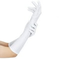Savings Clearance 2024!Eyclop Sexy Party Gloves Women Satin 22'' White