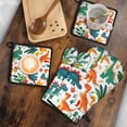thumbnail image 5 of Cute Dinosaur Pattern Kitchen Oven Mitt and Pot Holder Sets 4 Pcs for Baking, Cooking and Grilling, Heat Resistant Up To 392 °F, 5 of 7