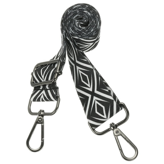 Purse Straps Replacement Crossbody, Purse Strap Crossbody Straps Adjustable Replacement Universal Long Handbag Shoulder Stripe Black White Pattern for Purses, Black, Rhombic