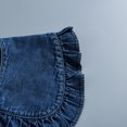 thumbnail image 7 of sunsanly Fake Collar Solid Color Ruffle Trim Lace-up False Collar Dress Shirt Collar Insert Removable Denim False Collar, 7 of 7