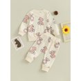 thumbnail image 4 of Liacowi Baby 2 Piece Spring Outfit Cute Cartoon Bear Print Long Sleeve Sweatshirt and Pants Set for Newborn Infant Fall Clothes, 4 of 8