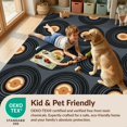 thumbnail image 4 of Design&I 4'x6' Washable Area Rug Snag-Free Skid-Resistant Medium Circle Music Retro Turntable Motif Round Nostalgic Groove Vinyl for Home Office, Under Desk, 4 of 7