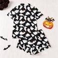 thumbnail image 3 of WOYY Girls Halloween Short Sleeve Button Down Shirt Shorts Pajamas, 2-Piece, Sizes 3-14, 3 of 8