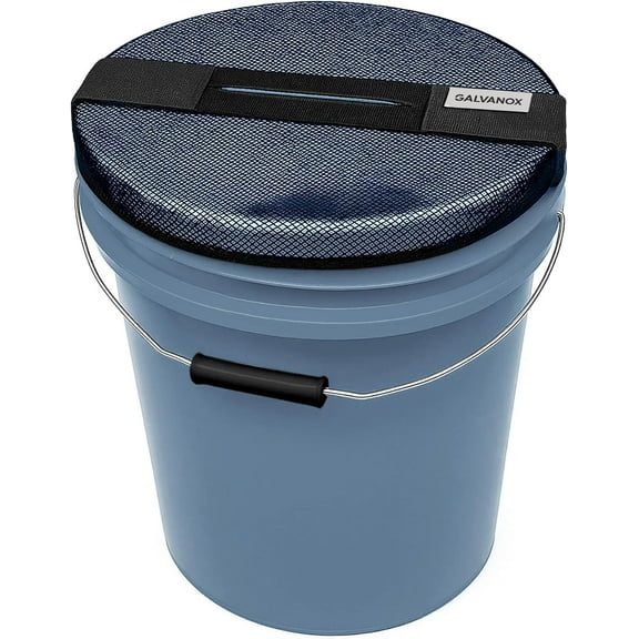 Galvanox Mesh Lid for 5 Gallon Bucket, Compatible with Yeti Loadout Buckets - Boat Trash Can Cover for Fishing and Boating (Black)