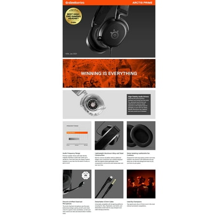 SteelSeries Arctis Prime - Competitive Gaming Headset, Multiplatform Compatibility - Black
