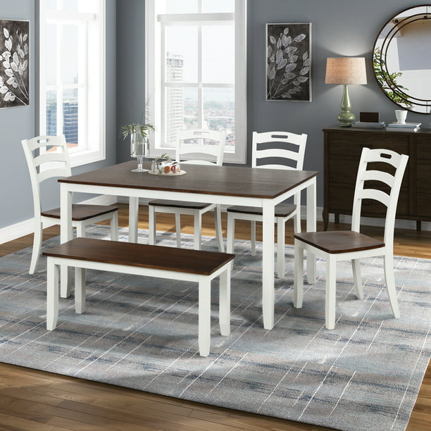 Kitchen Dining Table Set Urhomepro 6, Dining Room Table Chairs And Bench
