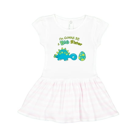 

Inktastic Happy Dinosaur Future Big Sister Gift Toddler Girl Dress