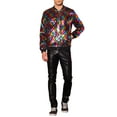 thumbnail image 2 of INSPIRE CHIC Sequin Jacket for Men's Zip Up Long Sleeves Party Disco Sparkly Bomber Jacket 2XL Multicolor, 2 of 6