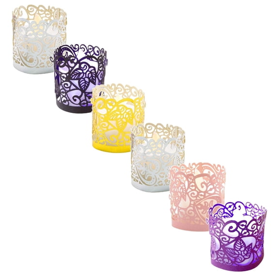 6PCS Electronic Candle Lampshade Candles And Candle Holders Candle Holders For Power Outage Emergency Black