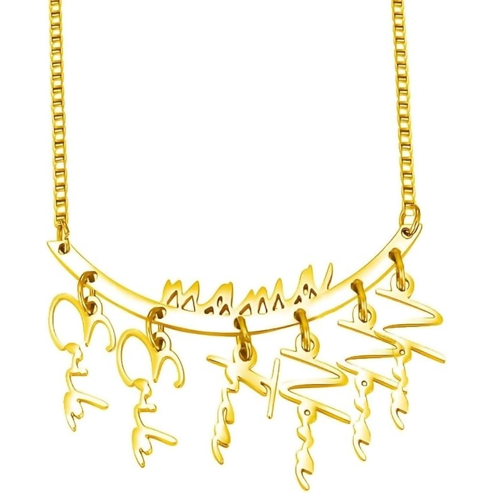 Zephyriana Personalized Name Necklace for Women, Custom 1–7 Name Pendant, Family Name Jewelry, Layered Script Nameplate Necklace, Personalized Gift for Mom, Friends and Loved Ones
