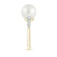 thumbnail image 4 of ANGARA South Sea Cultured Pearl Ring with Graduated Diamonds in 14K Yellow Gold for Women | June Birthstone, Birthday, Anniversary, Jewelry Gift for Women | Pearl Ring, 4 of 10