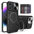 thumbnail image 2 of Case For iPhone 16 15 14 13 12 11 Pro Max Plus 8 7 Plus Magnetic rotating sliding camera 360 Rotate Kickstand Case Cover Rose Gold For iPhone 14 Pro, 2 of 6