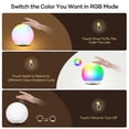 thumbnail image 3 of Kids Night Light, USB Rechargeable Bedside Lamp, Baby Night Light with Dimmable Warm Light & 7 Color Lights, 3 of 5